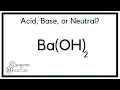 Is Ba OH 2 an Acid Base or Neutral Barium Hydroxide
