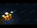 4K Loop Motion Background Navy Blue Gold Ivory isometric financial analytics dashboard - Pickay