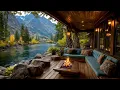 Cozy Riverside Cabin Porch Firepit Ambience Flowing River Birds Sounds