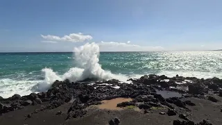 storm therese powerful ocean waves real sound