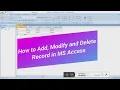 How to Add Modify and Delete Record in MS Access