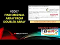 Find Original Array From Doubled Array LeetCode 2007 Brute Force to Optimized LearnOverflow