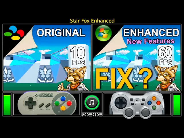[New Port Update] Star Fox Enhanced (SNES vs PC w/ 60 FPS) Real Hardware Comparison