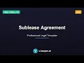 Sublease Agreement Template - Free Professional 2026