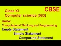 Types of statements in Python Empty Simple and Compound Statements
