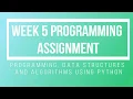 Week 5 programming assignment python NPTEL 2019 SOLUTION