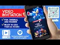 Sonic The Hedgehog animated invitation for children s birt ay parties