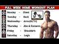 Full Week Home Workout Plan With Dumbbells Symmetrical Development No Gym Required