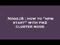 NodeJS how to npm start with pm2 cluster mode