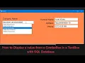 C How to fill database values into textboxes when combobox selected index changed