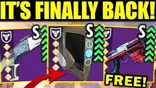 This GOD TIER LOOT is Back FOR THE FIRST TIME Destiny 2 Weekly Reset