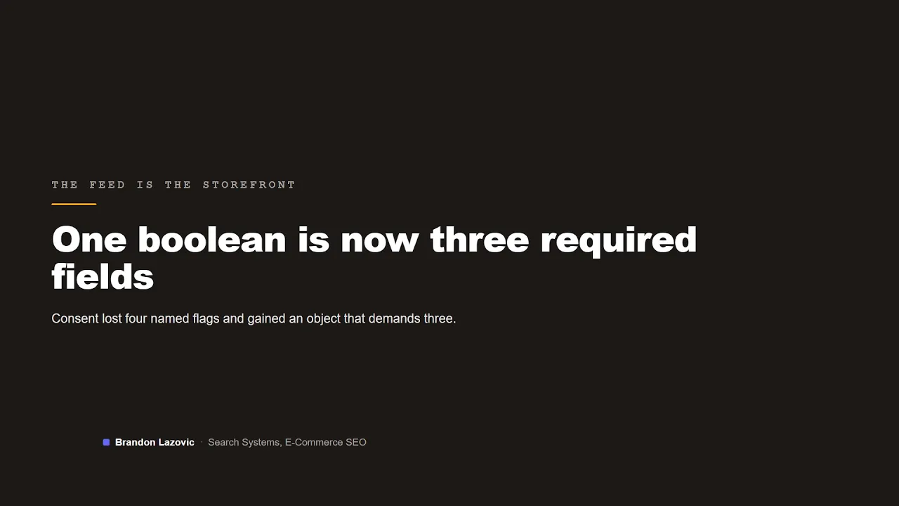 Video thumbnail: UCP's consent schema swaps 1 boolean for 3 required fields