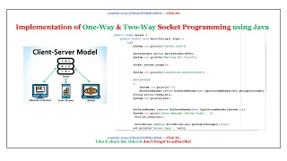 Socket Programming in Java One-Way and Two-Way Communication Client-Server Connection 2024