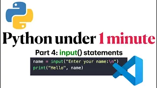 Python inputs under 1 minute