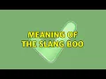 Meaning of the slang Boo