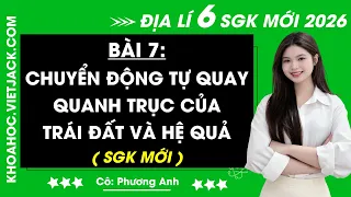 Địa lí lớp 6 Bài 7: Chuyển động tự quay quanh trục của Trái Đất và hệ quả - Kết nối tri thức