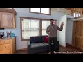 CHINKED LOG tiny home cabin - private king size bedroom downstairs