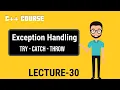 Exception Handling in C try catch and throw in C