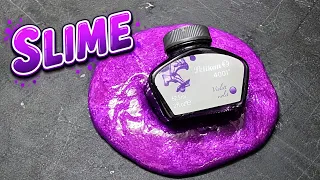 DIY Purple Ink Slime 💜 | Making Glitter Slime with Violet Ink! #shorts