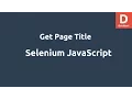Selenium Javascript Get Page Title