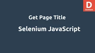 Selenium Javascript Get Page Title