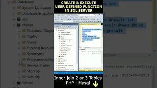 How do I create a user defined scalar function in SQL server