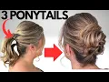 EASY messy bun updo on medium length hair