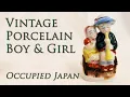 Vintage Porcelain Boy Girl Occupied Japan - Her Eyes Tell The Story