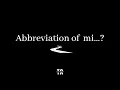 Abbreviation of mi Unit of Measurements