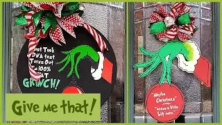 Grinch Hand Wreath Christmas Decorations