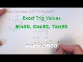 How To Remember Sin 30 Cos 30 Tan 30 By Drawing A 30 Degree Triangle Exact Trig Values
