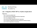 DevNet Lab 4 9 2 Integrate a REST API in a Python Application