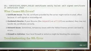 Resolving SSL Error when Using yfinance to Download Data in Python