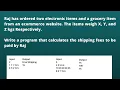 Write a Program that Calculates the Shipping Fees to be Paid by Raj CCBP New IDP Question Answer