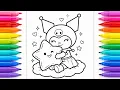 Kuromi Coloring Page Transformation Cute Character Coloring Art