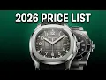 Top 15 Patek Philippe Watches Price List 2026