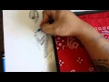 Drawing a balloon head gangster cholo in love
