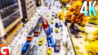  4k spider man pro web swinging free roam gameplay ps4 pro 