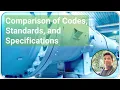 comparison of codes standards and specifications