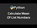 Calculate Mean Program 75 Solutions For Python 100 Exercises CodingFacts