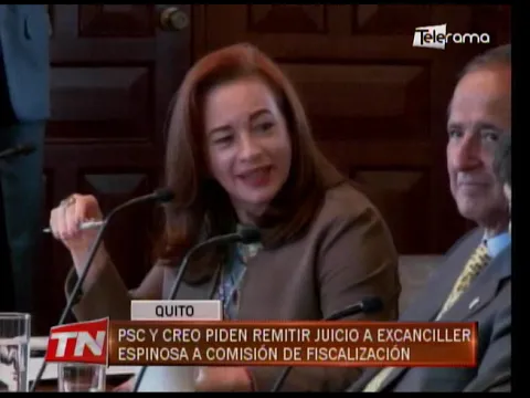 PSC y CREO piden remitir juicio a excanciller Espinosa a comisión de fiscalización