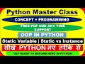 Python Master Class OOP Part-3 static variable in Python Python tutorial in hindi