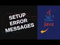 How to Setup Error Code Messages in Java 2025