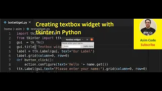 How to Create textbox widget with tkinter in Python