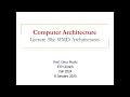 Computer Architecture - Lecture 30 SIMD and GPU Architectures Fall 2024