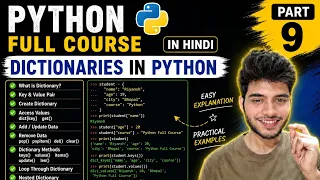 Python Dictionary Explained in Hindi Python Full Course Part 9 Complete Tutorial for Beginners