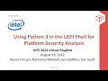 Using Python 3 in the UEFI Shell for Platform Security Analysis