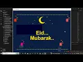 Eid Mubarak Animation in Python Beautiful Turtle Graphics Project