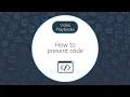 How to present code