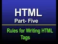 HTML for beginner part - five Writing rules for html tags